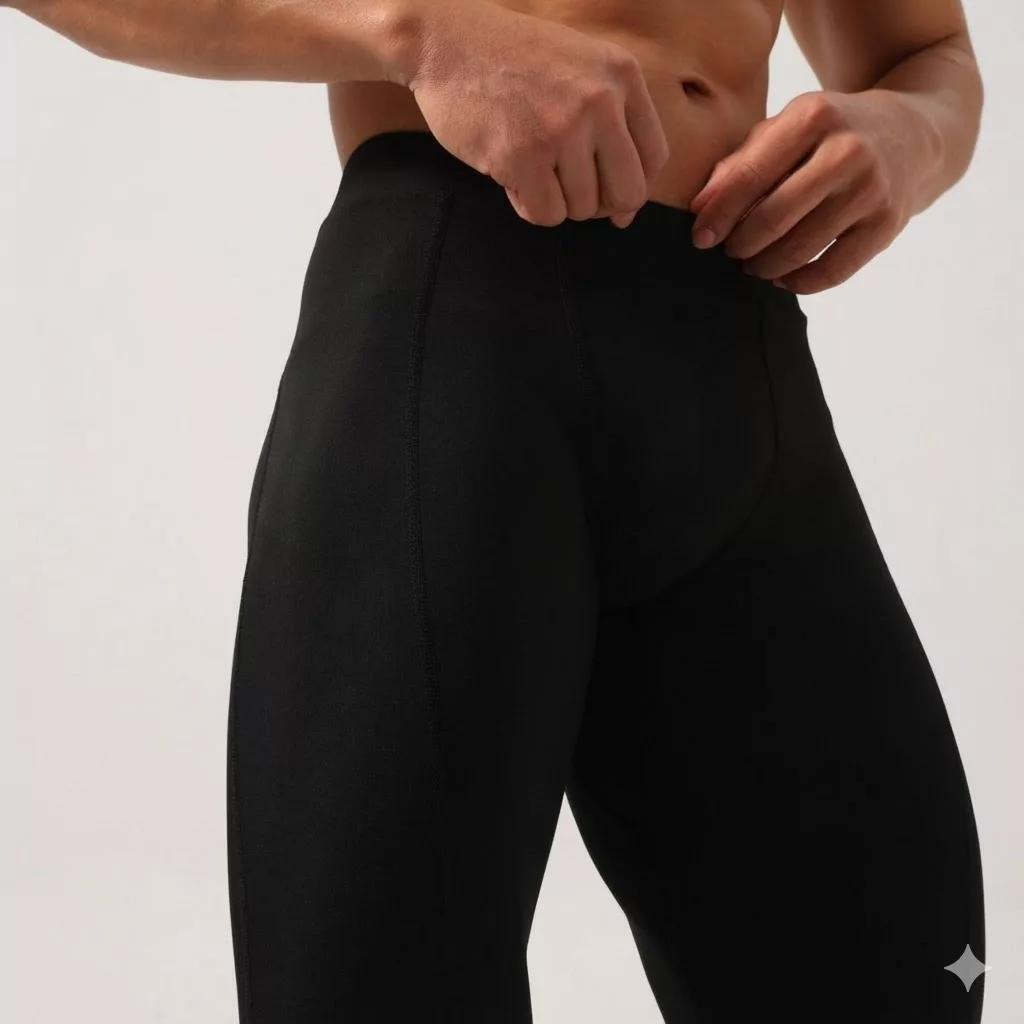 Men's Leggings Nylon Spandex Athletic | Ultimate Base Layer Quick-Dry Running Tights | Super Elastic Breathable Solid Color Fitness Trousers for Outdoor & Autumn