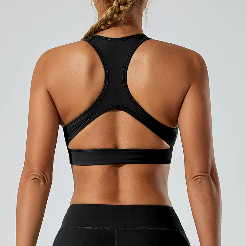 SMB Sports 6002 Seamless Side-Buckle Sports Bra: High-Support Full Cup Yoga Vest for High-Impact Fitness